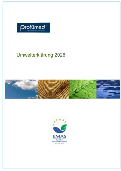 Deckblatt der EMAS-Umwelterklärung 2026 von Profümed